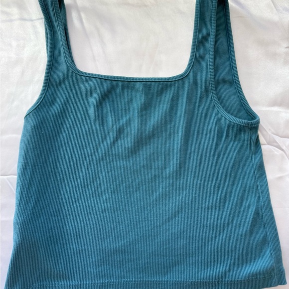Old Navy Teal Ribbed Tank Top - Picture 2 of 3